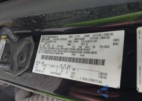 2020 Ford F-150 Lariat z USA, uszkodzony, nr VIN 1FTEW1E52LFA26793